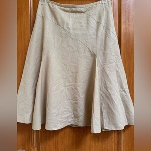 Ann Taylor Linen Blend Lined Skirt Beige